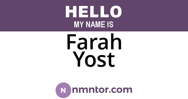 Farah Yost