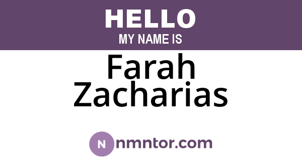Farah Zacharias