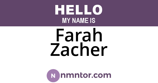 Farah Zacher