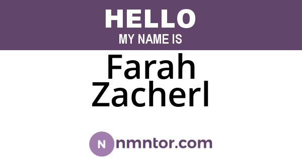 Farah Zacherl