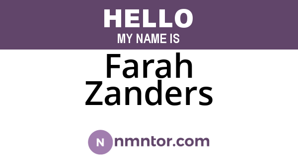 Farah Zanders