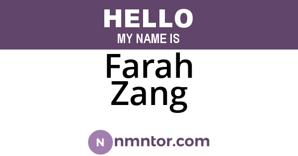 Farah Zang