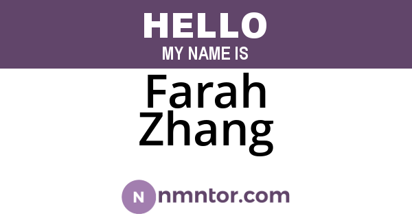 Farah Zhang