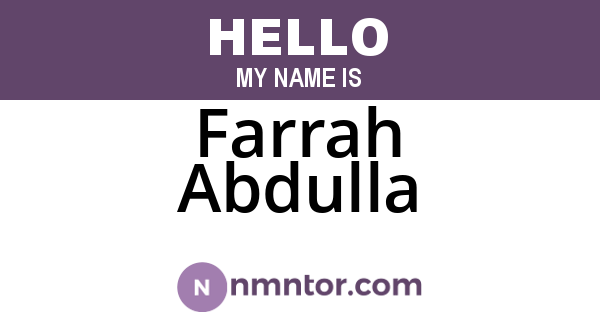Farrah Abdulla