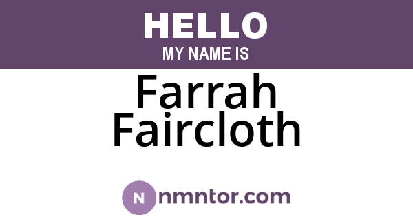 Farrah Faircloth