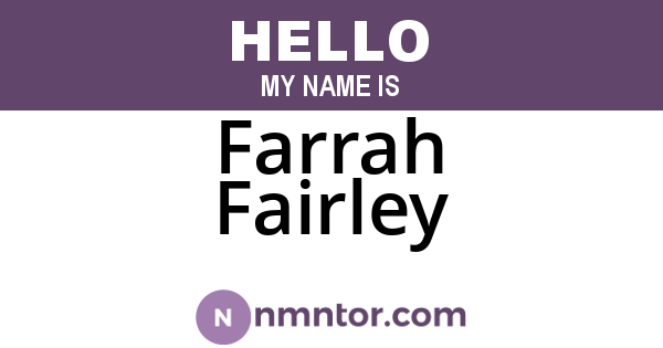 Farrah Fairley
