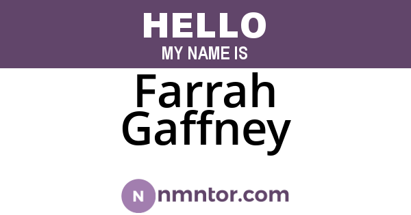 Farrah Gaffney