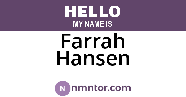Farrah Hansen