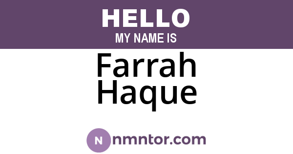 Farrah Haque