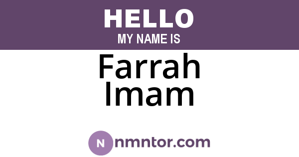 Farrah Imam