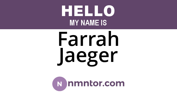 Farrah Jaeger