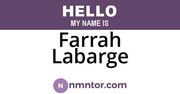 Farrah Labarge