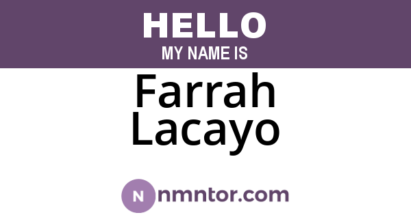 Farrah Lacayo