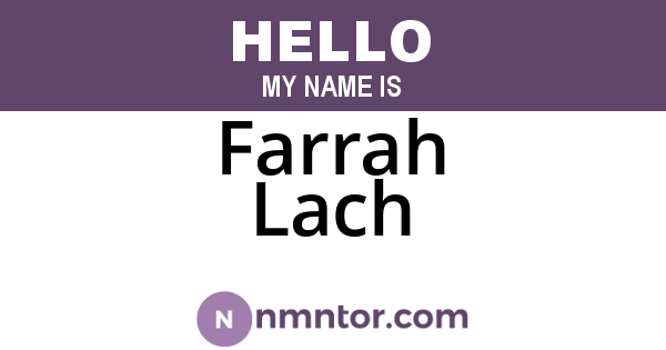 Farrah Lach