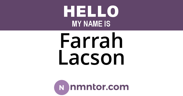 Farrah Lacson