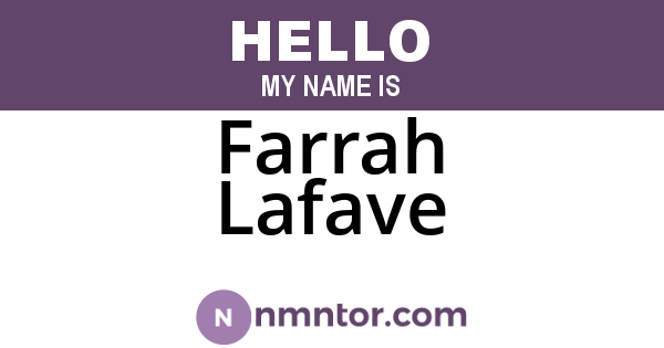 Farrah Lafave