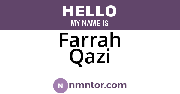 Farrah Qazi