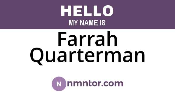 Farrah Quarterman
