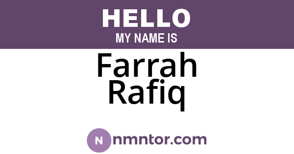 Farrah Rafiq