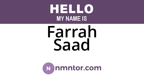 Farrah Saad