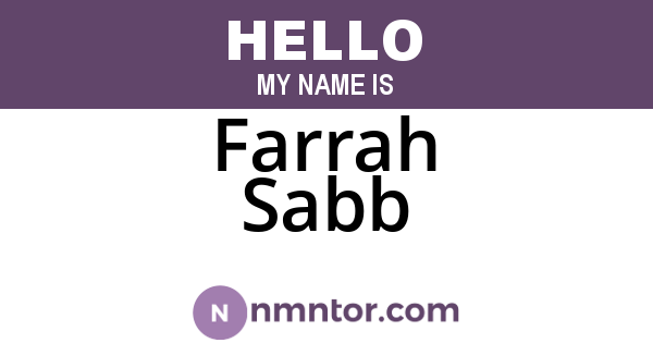 Farrah Sabb
