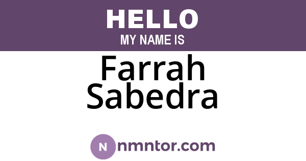 Farrah Sabedra