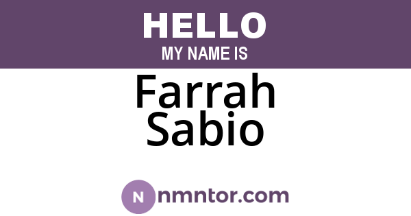 Farrah Sabio