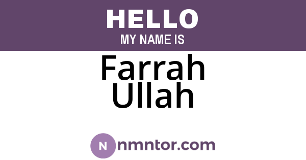 Farrah Ullah
