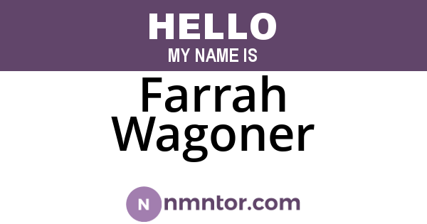 Farrah Wagoner