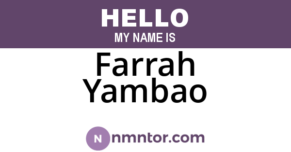 Farrah Yambao