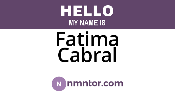 Fatima Cabral