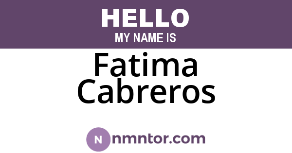Fatima Cabreros