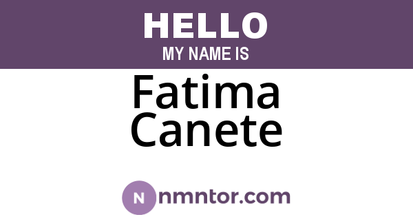 Fatima Canete