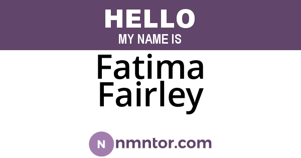 Fatima Fairley