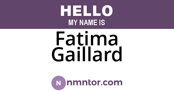 Fatima Gaillard