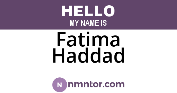 Fatima Haddad