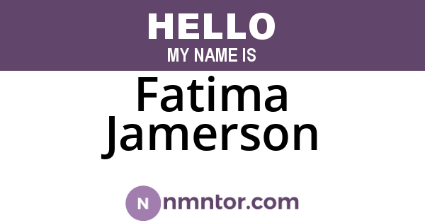 Fatima Jamerson
