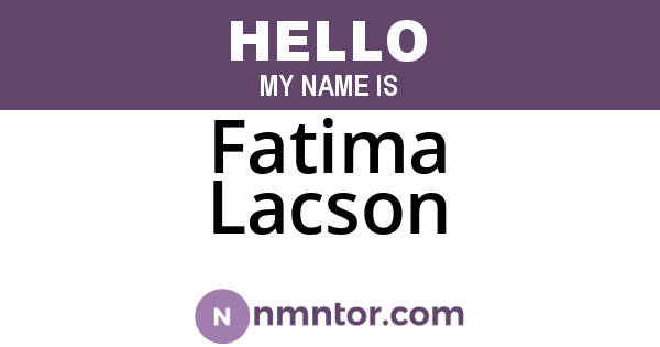 Fatima Lacson
