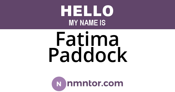 Fatima Paddock