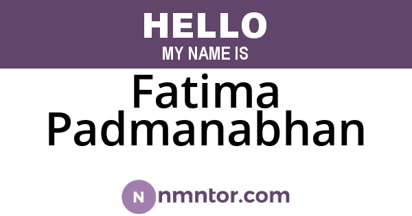 Fatima Padmanabhan