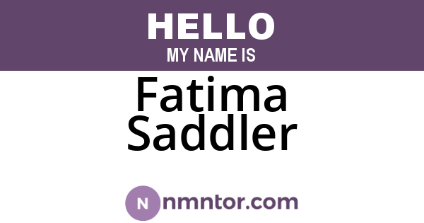 Fatima Saddler