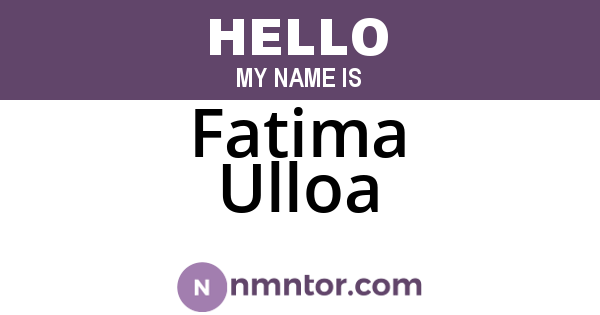 Fatima Ulloa