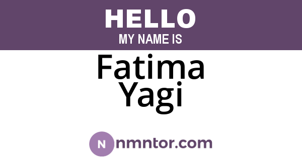 Fatima Yagi