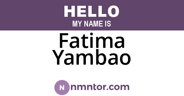 Fatima Yambao