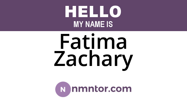 Fatima Zachary