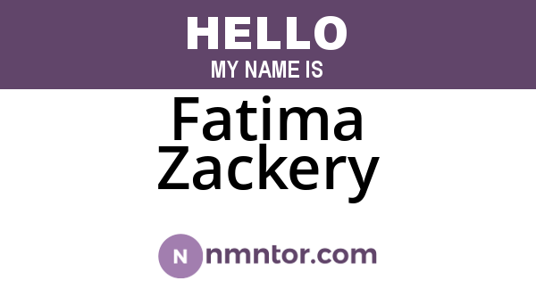 Fatima Zackery