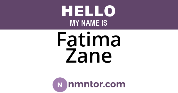 Fatima Zane