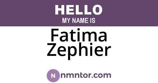 Fatima Zephier