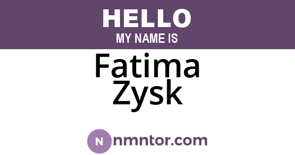 Fatima Zysk
