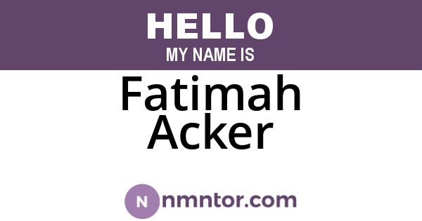 Fatimah Acker